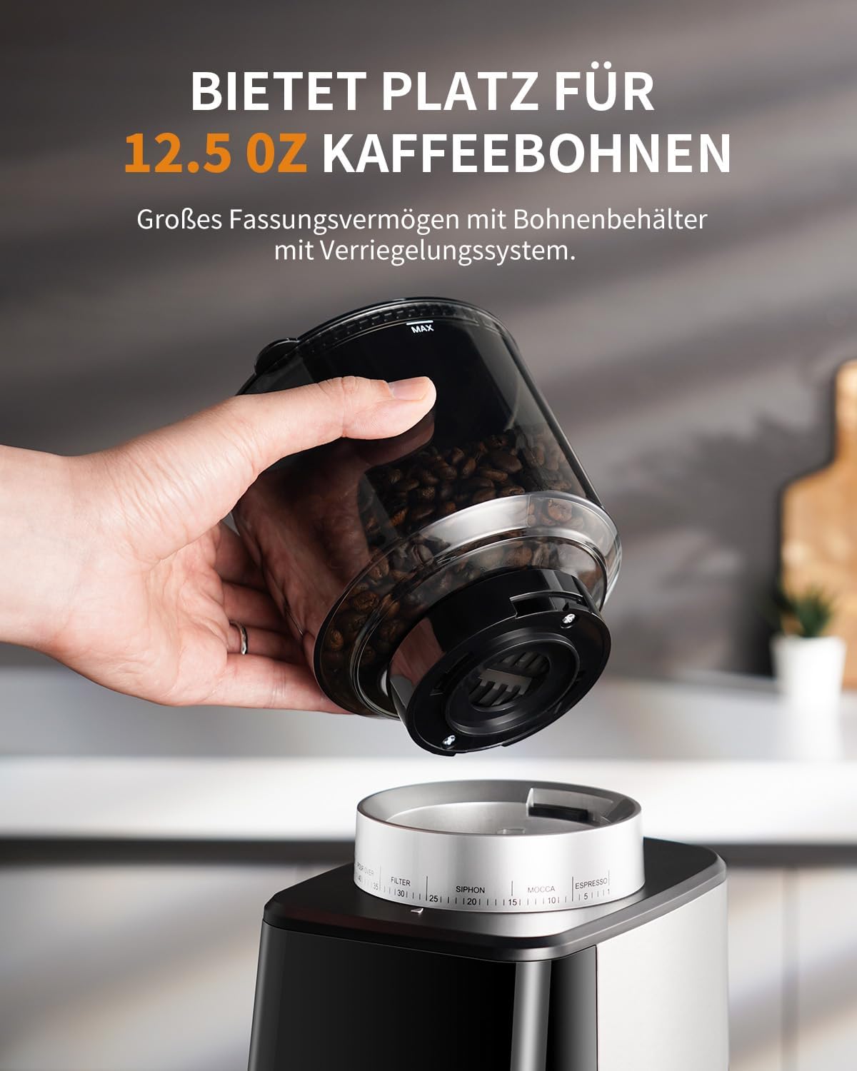 Elektrische Koffiemolen – Koffiemolen – Bonenmaler – Koffiegrinder – Koffiebonenmaler – 51 Maalstanden – Conisch RVS Maalwerk