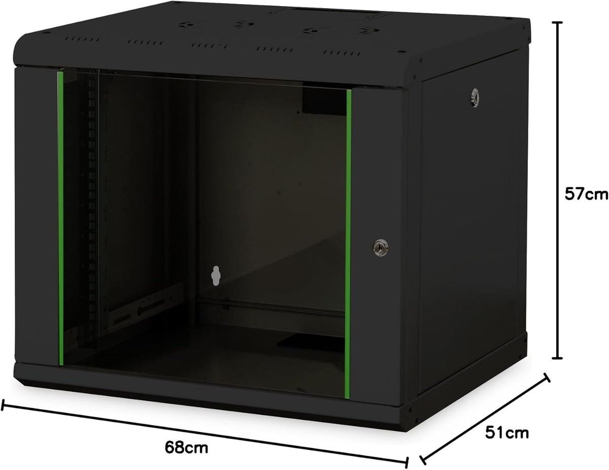 Netwerkkast 19 Inch Wandmontage – Serverkast – Patchkast – Rackbehuizing – Wandkast – 9 HE – 450 Mm Diep