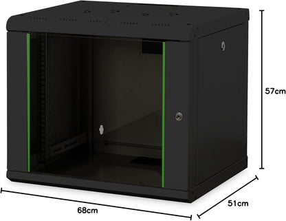 Netwerkkast 19 Inch Wandmontage – Serverkast – Patchkast – Rackbehuizing – Wandkast – 9 HE – 450 Mm Diep