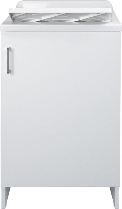 Negrari Wastafel van spaanplaat, zuurbestendige badkuip, afvoerset inbegrepen, voor binnen en buiten, 45 x 50 x 85 cm (l x d x h), wit