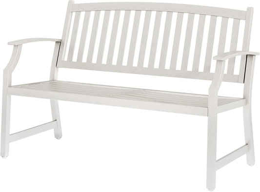 Grand patio Tuinbank, metaal, parkbank met rugleuning en armleuning, retrostijl voor 2-3 zits, tuinmeubelen, banken voor tuin, park, balkon (modern, wit)