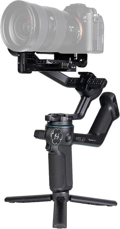 FeiyuTech [Officieel] SCORP-C 2 3-assige camera gimbal – AI Tracking 4.0, bedieningspaneel met knoppen, 3,5 kg draagvermogen, native verticale opname, Bluetooth-bediening, gimbal voor beginners