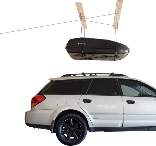 HARKEN 7801.12 Hoister – garage-opslag, takelsysteem voor kajaks, kano’s, surf- en paddleboards (max. 27 kg, plafondhoogte 3,7 m), zelfnivellerend, anti-val, eenvoudig te bedienen door één persoon