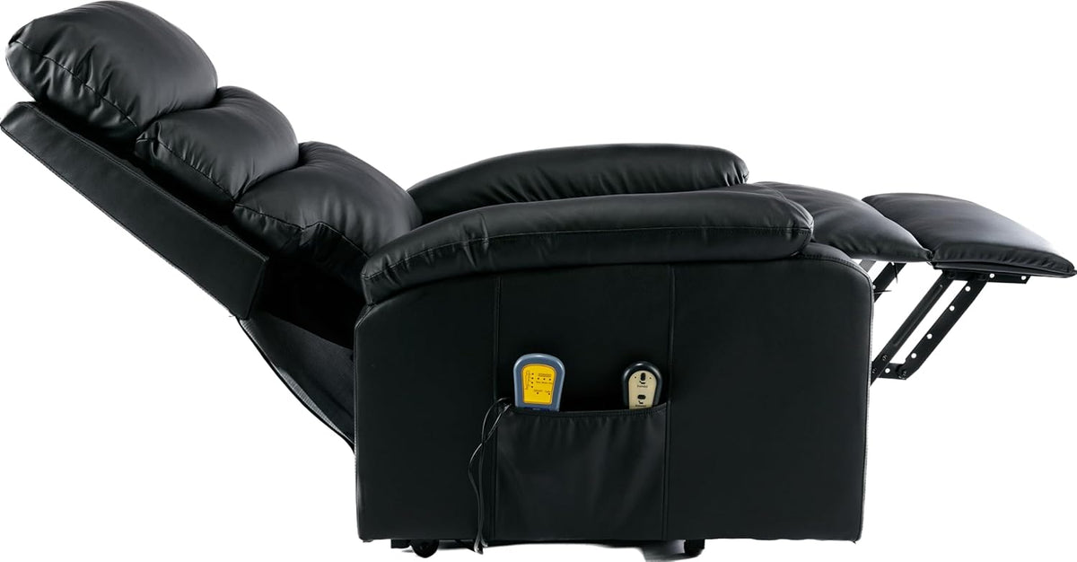 ASTAN HOGAR Ceci AH-AR10530NG Relaxstoel met zelfhulpfunctie, elektrisch liggen, massage en thermotherapie, zwart