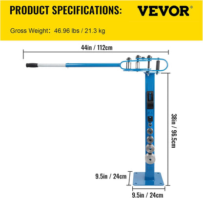 VEVOR YP 38 7 Buisbuigmachine, meerlaags, buisbuigmachine, telescopisch, 111 cm (44 inch), capaciteit van zacht staal: 1,27 x 3,5 cm, 1/4 x 1-15/16 inch