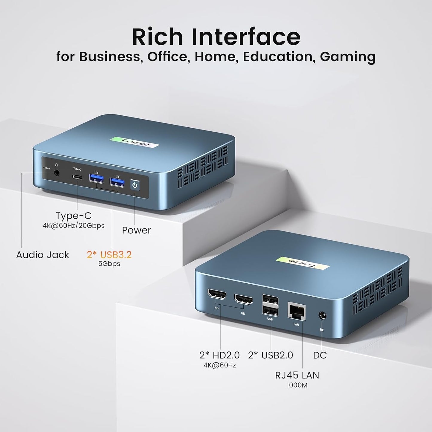 Trycoo Mini PC WI-6 N100 Processor WI-6-16-512