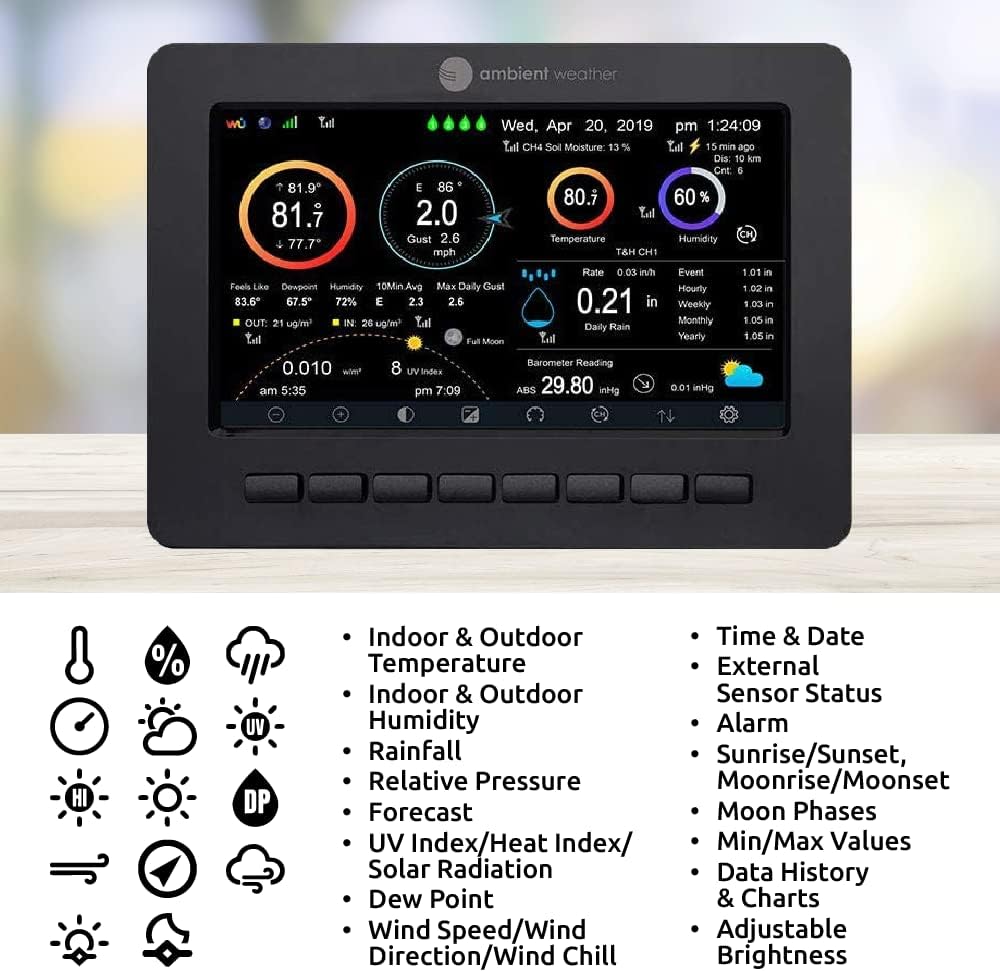 Ambient Weather WS-2000 Smart Weerstation met WiFi Remote Monitoring en Waarschuwingen