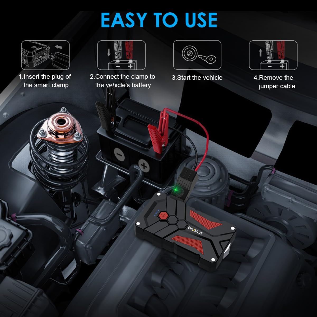 Auto Jumpstarter 12V 2000A – Accubooster – Starthulp – Startbooster – Booster Pack – USB Quick Charge 3.0 – LED-Zaklamp