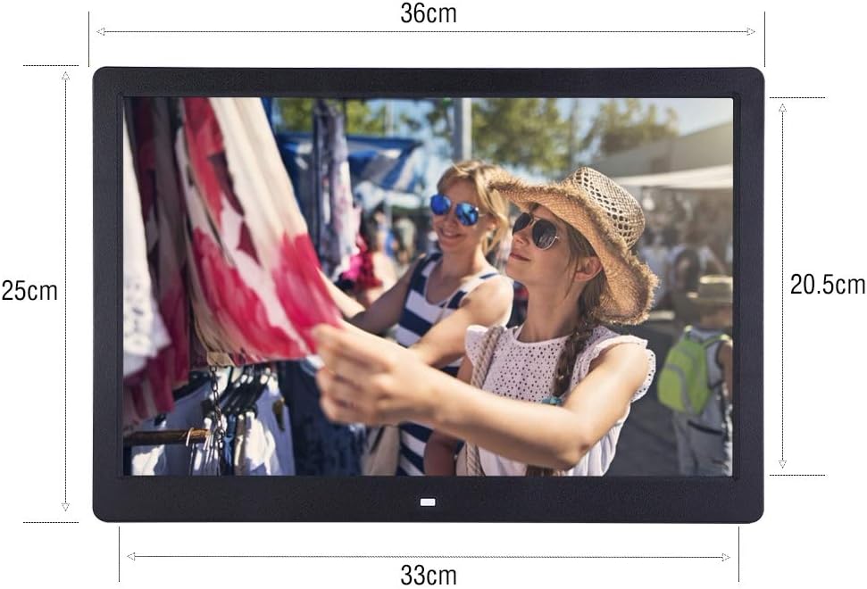 Digitale Fotolijst 15,4 Inch, LED Display 1280x800 HD, Klok en Kalender, Foto-Video Diavoorstelling, USB en SD-Kaart