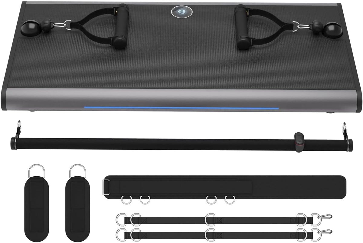 G1i Smart Home Gym – High-quality strength training equipment with 150 kg resistance, 75 levels, smart bar, app control and complete accessory set - QUORE