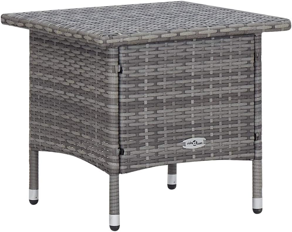 vidaXL 2-piece lounge set with cushions poly rattan grey - QUORE