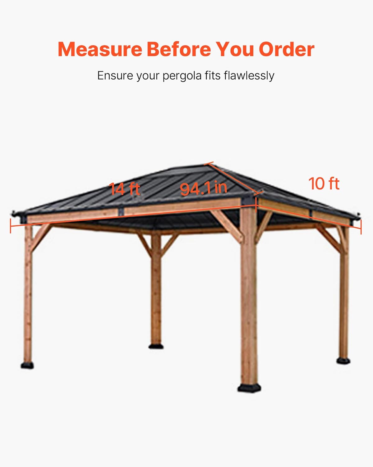 VEVOR Winterpaviljoenhoes past 3 x 4,3 m hardtop tuinhuisjes, all-weather tuinhuisjehoes met zijwanden en gaasramen, PE-materiaal met hoge dichtheid, gesloten opbergafdekkingen, tuinhuisjes niet