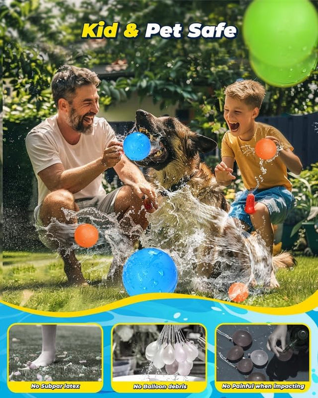 Waterballonnen - Zomerspeelgoed - Waterspeelgoed - Waterbombs - 20 Stuks - Herbruikbare - Navulbare Waterbom - Spatballen - met Snelvulling - Zelfdichtend - voor Buitenactiviteiten