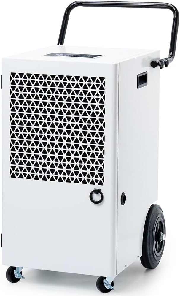 120 l/dag elektrische luchtontvochtiger, compressor: grote luchtontvochtiger met pomp en afvoerslang, 300 m²/600 m³, draagbaar, 24 uur timer, drogen van de was