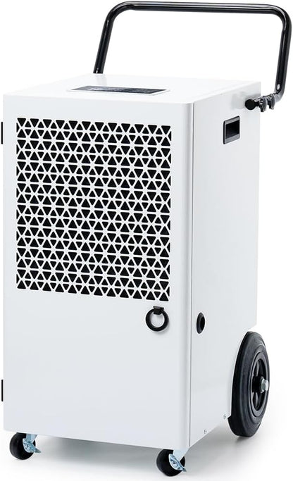 120 l/dag elektrische luchtontvochtiger, compressor: grote luchtontvochtiger met pomp en afvoerslang, 300 m²/600 m³, draagbaar, 24 uur timer, drogen van de was