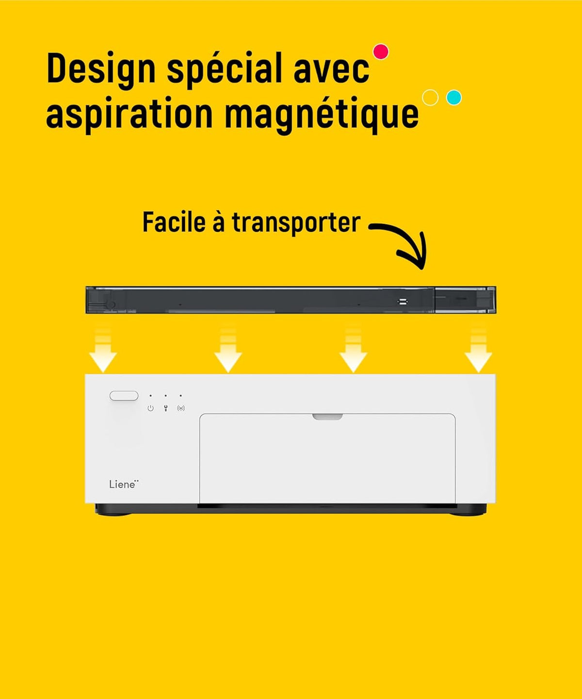Liene Amber M100 WiFi Photo Printer with 20 Papers, 10 x 15 cm, Smartphone / PC, Premium Photo Printer, Portable Instant 300 DPI, Thermal Sublimation and Stable WiFi Connection - QUORE