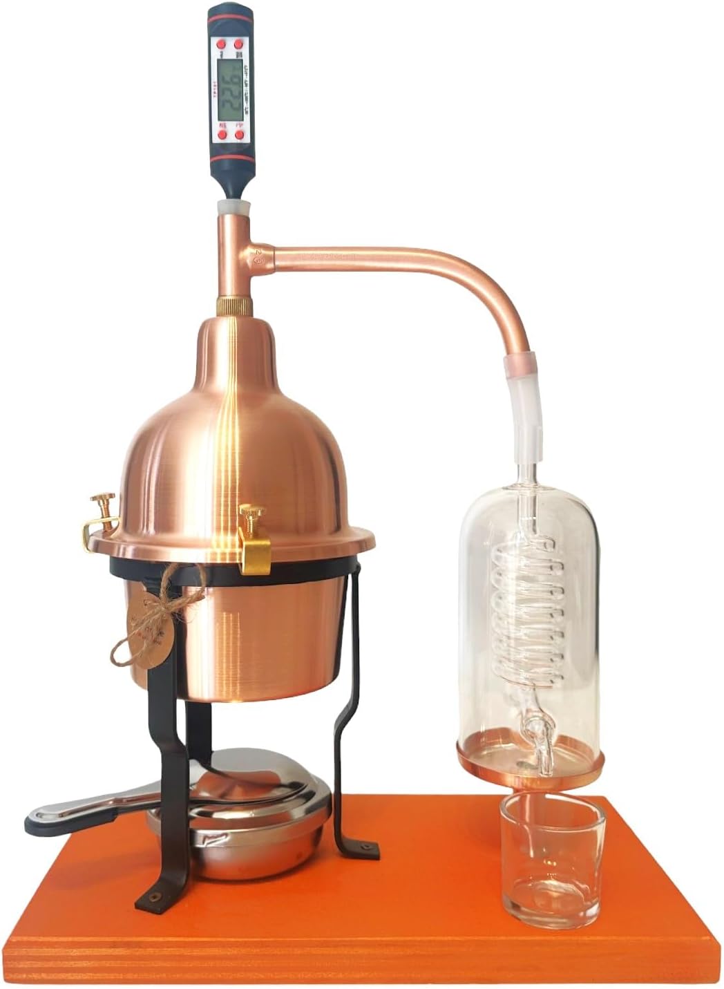 CAFA Copper Alembic Distiller with Bohemian Glass Spool, 0.6 L Capacity - QUORE