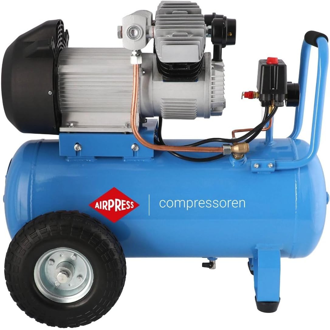 Compressor – Luchtcompressor – Persluchtcompressor – Mobiele Compressor – Oliegesmeerde Compressor – 50 Liter Drukvat – 3 pk 10 Bar