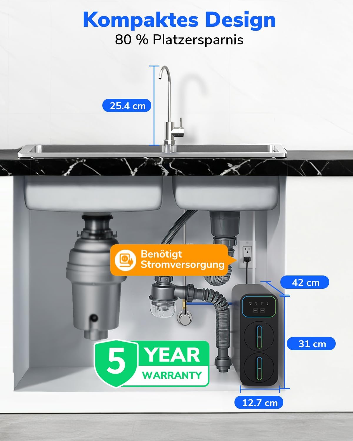 Ecoviva E6 Undertable-Reverse Osmosis Water Filter - QUORE