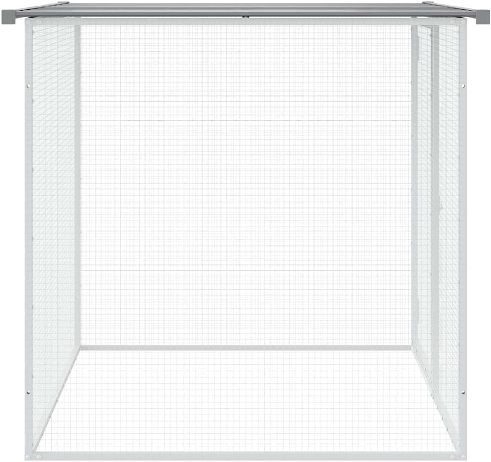 Kippenren – Kippenhok – Dierenren – Kippenkooi – Ren Met Dak – Gegalvaniseerd Staal – 203x98x90 cm – Weerbestendig & Met Vergrendelbare Deur