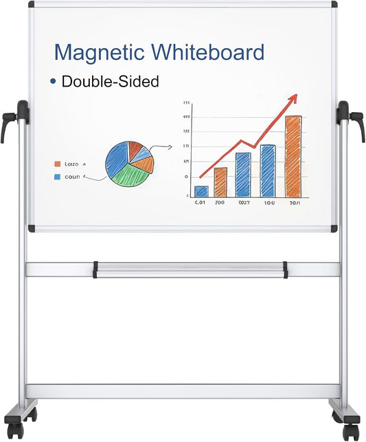 Viz-Pro, mobiel whiteboard, draaibaar, magnetisch, 1200 x 900 mm