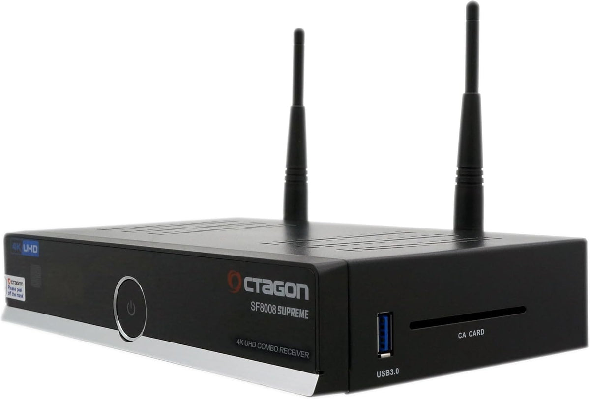 OCTAGON Combi-ontvanger SF8008 4K UHD HDR 1x DVB-S2X en 1x DVB-C/DVB-T2 - satelliet, aardse kabel/signaal, E2 Linux Smart TV, mediaserver, opnamefunctie, EasyMouse HDMI, Dual