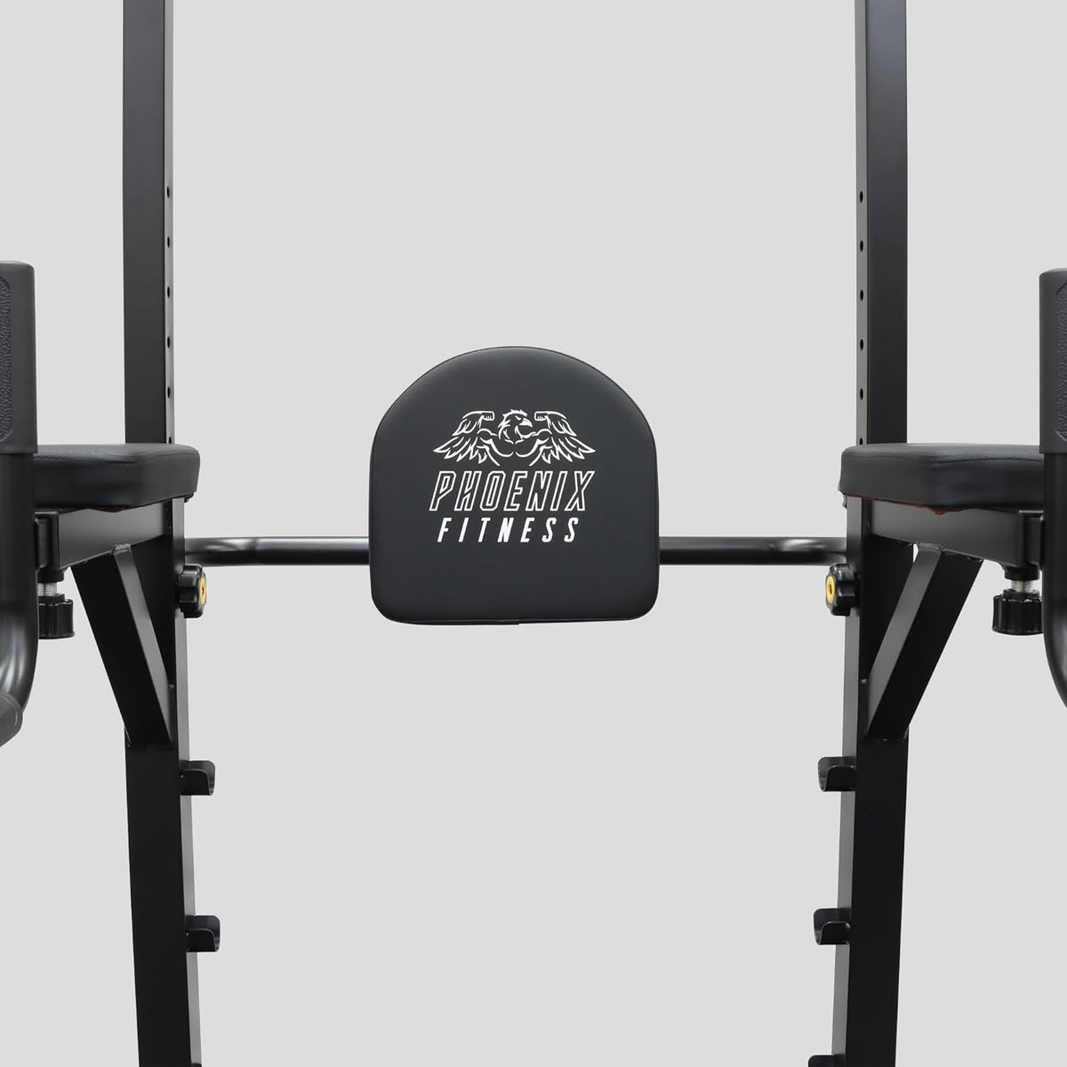Phoenix Fitness Power Tower & Dip Station - Adjustable Pull Up Rack, Dip Stand & Push Up Bars for Strength Training Workout - Multifunctional Power Cage for Home Gym Exercise - Black - QUORE
