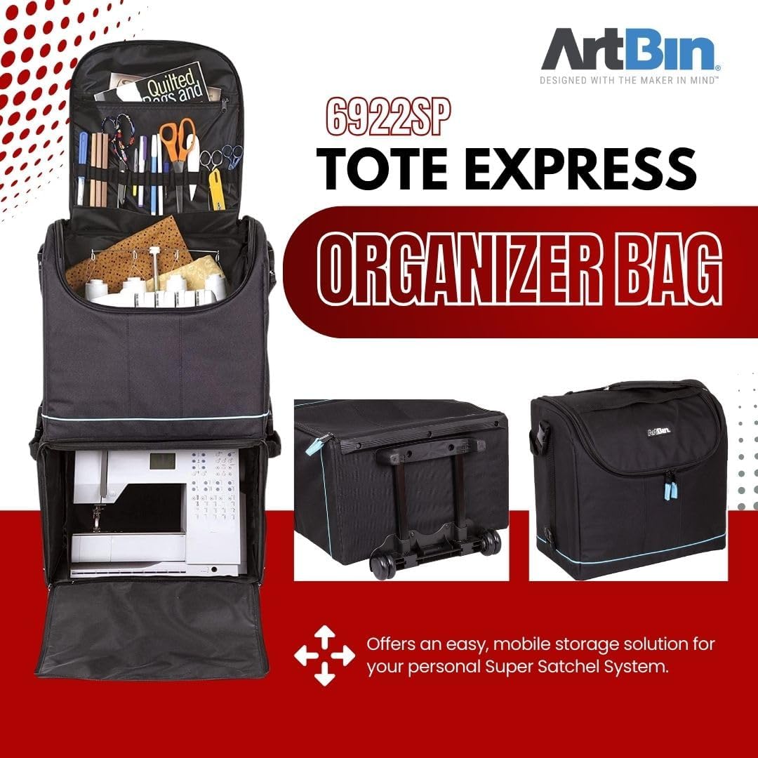 Roltas Voor Naaimachine Zwart/Aqua – Opbergtas – Transporttas – Organizer Tas – Hobbytas – Met Wielen – Geschikt Voor Naaimachine