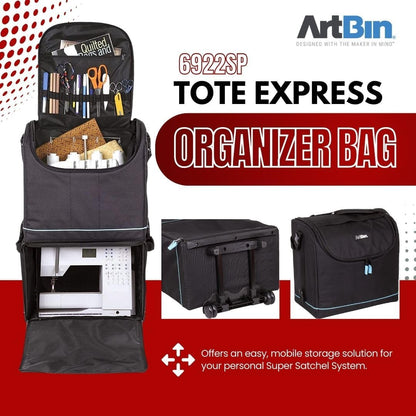 Roltas Voor Naaimachine Zwart/Aqua – Opbergtas – Transporttas – Organizer Tas – Hobbytas – Met Wielen – Geschikt Voor Naaimachine