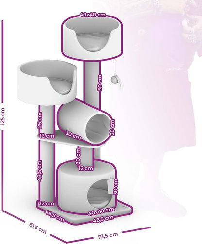 Krabpaal – Krabmeubel – Kattenpaal – Klimpaal – Zwart – Stevige Basis – Dikke Sisalstammen 12 cm