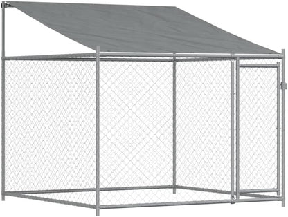 Dog Cage with Roof and Door grey 8x2x2m galvanized steel, Walk In Chicken Coop Galvanized Chicken Coop, Chicken Coop, Chicken Coop, Chicken Coop, Cage, Rabbit Hutch, Pet Box, Backyard