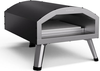 Klarstein Pizzaoven van 30,5 cm voor binnen en buiten, dubbel verwarmingselement boven en onder, 2200 W vermogen, bereikt 500 °C, met ingebouwde thermometer en temperatuurregeling, ultiem pizzagenot