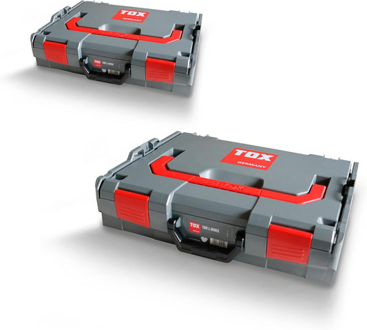 TOX assortimentskoffer L-BOXX in set, stapelbaar en klikbaar met L-BOXX-systeem, 8-vakken inzetstuk voor kleine onderdelen, overzichtelijke opslag voor pluggen en schroeven, set met 2 stuks, 094909150