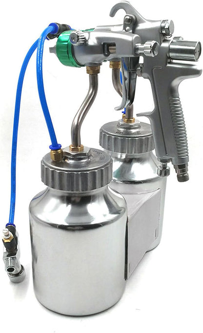 Spuitpistool Met Dubbele Sproeier – Verfspuitpistool – Pneumatisch Pistool – Schilderpistool – Verfspuitmachine – Roestvrijstalen Onderdelen – 1200 Tpm – 1,3 MM Mondstuk Diameter