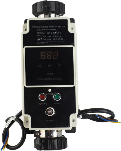 Zwembadverwarming – Zwembadverwarmer – Waterverwarmer – Spa Verwarmer – Bubbelbad Verwarmer – 220-240V – 2,7-3,3 kW – Digitaal Display
