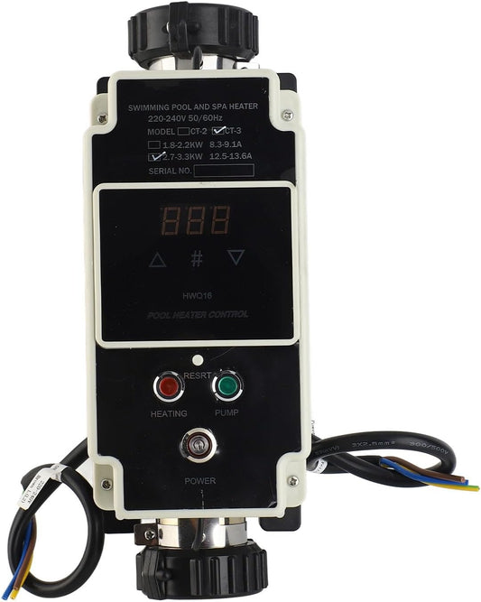 Zwembadverwarming – Zwembadverwarmer – Waterverwarmer – Spa Verwarmer – Bubbelbad Verwarmer – 220-240V – 2,7-3,3 kW – Digitaal Display