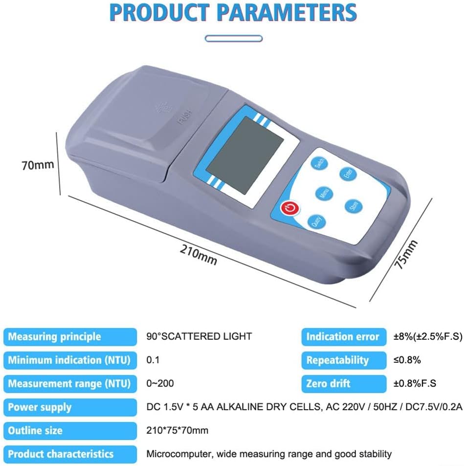 Draagbare Digitale Troebelheidsmeter, Handheld ZD Digitale Display Riolering Troebelheidsmeter, Lab Water Kwaliteit Troebelheid Analyzer Tester