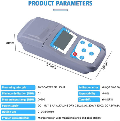Draagbare Digitale Troebelheidsmeter, Handheld ZD Digitale Display Riolering Troebelheidsmeter, Lab Water Kwaliteit Troebelheid Analyzer Tester