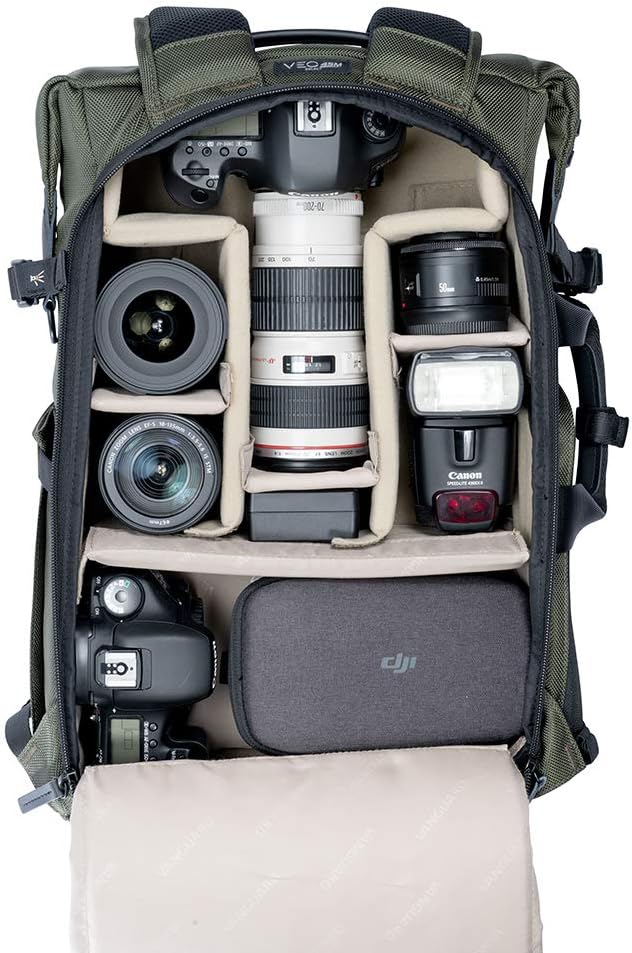 Vanguard VEO SELECT45M GR Rugzak/Schoudertas voor DSLR Camera, Video Gear of Drone, Groen