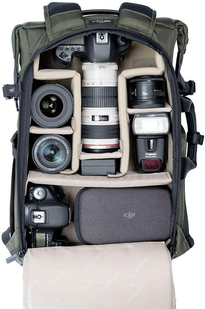 Vanguard VEO SELECT45M GR Rugzak/Schoudertas voor DSLR Camera, Video Gear of Drone, Groen