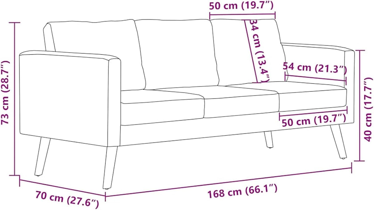 Gecheer 2 Seater Sofa with Seat Cushion, Upholstered Sofa for Living Room, Office, Bed, Lounge, Sofa Bed, Wooden Frame and Fabric, 116 x 70 x 73 cm, Cream White - QUORE