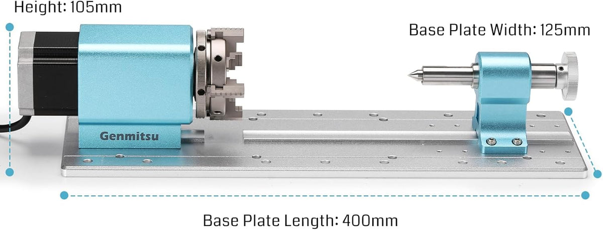Genmitsu roterende moduleset voor PROVer XL 4030 V1/PROVer XL 6050 Plus CNC freesmachine met NEMA23 planetaire tandwielstappenmotor, 4 klauwplaten, 10:1 snelheidsreductor
