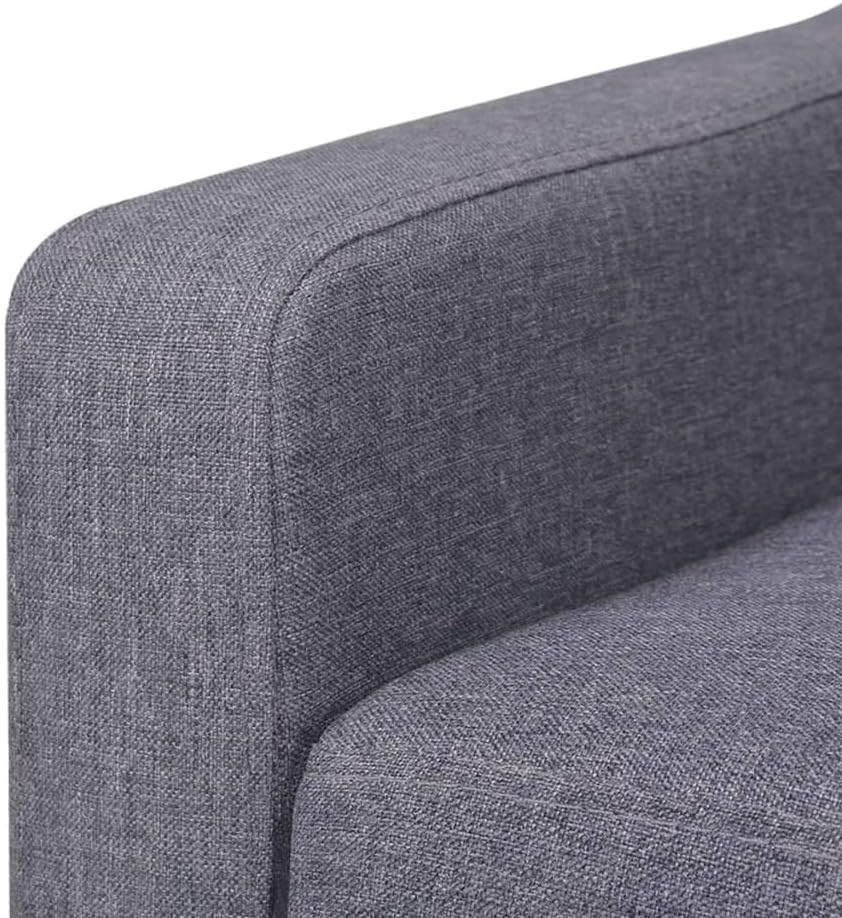 vidaXL Three seater sofa fabric grey, fabric sofa, lounge, living room sofa, fabric sofas, loungers, living room sofas, living room sofas, living room sofas - QUORE