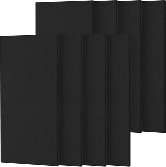 TONOR Grote akoestische panelen, zelfklevend, 112 x 55 cm, geluidsisolatieplaten, akoestische platen voor wandbekleding, akoestische behandeling en wanddecoratie, studio, huis, kantoor, zwart