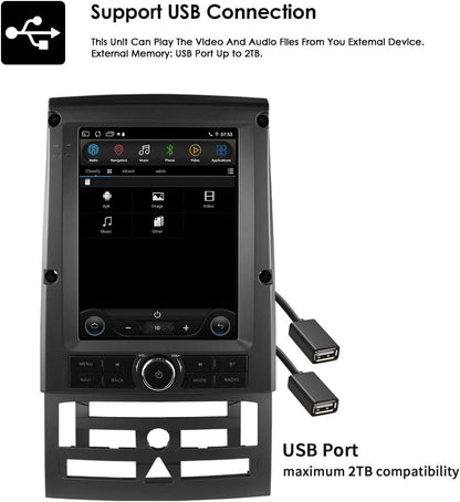 Ossuret Autoradio voor Peugeot 407 (2004-2011), 9,7 Inch Android 14 Touchscreen 2+64GB GPS Navigatie met Carplay Android Auto DSP Stuurwielbediening Bluetooth Ondersteunt OBD2 DAB+ TPMS DVR