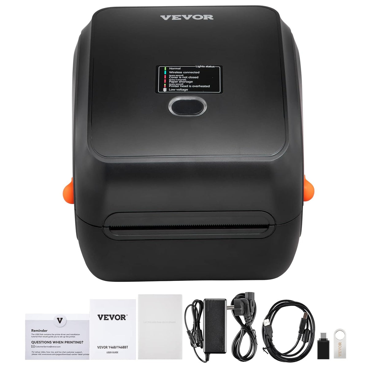 VEVOR Bluetooth labelprinter, HD (300DPI) DHL labelprinter, automatische herkenning van etiketten, ondersteunt Windows/MacOS/Linux/Chromebook, geschikt voor Amazon, Ebay, Etsy, enz
