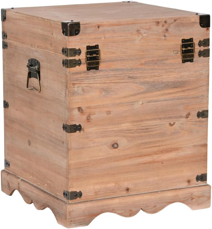Baul Set van 2 sparren metaal 48 x 48 x 61 rustieke natuur