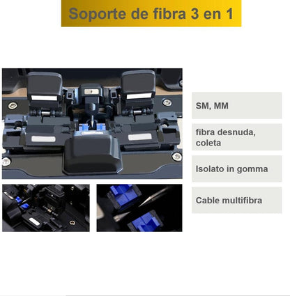 Fusion Splicer AI-9 Kit, glasvezellasapparaat met 6 motoren en kernuitlijning voor FTTH hoofdlijnen bouwprojecten en kabelsplitsing (EU Plug)