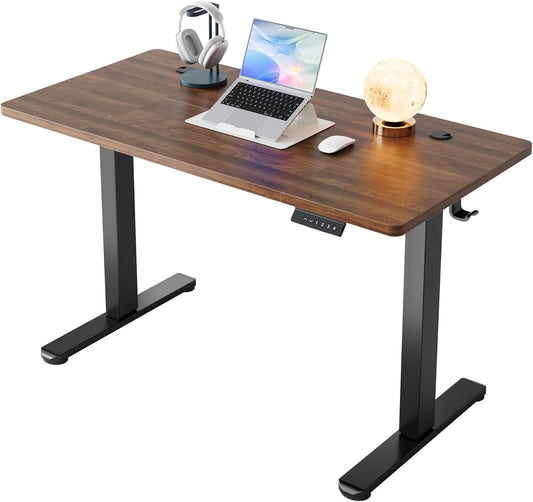 HUANUO In hoogte verstelbaar bureau 120 x 60 cm, 4 geheugenhoogte-instellingen, elektrisch bureau voor thuiskantoor en computerwerkplek