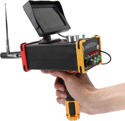 Metaaldetector 15m Diepte 1000 Meter Ondergronds Hoge Nauwkeurigheid Goud Zilver Koperzoeker met Scherm, Groot en Helder Scherm, Realtime Gegevens (EU-stekker 100-240V)